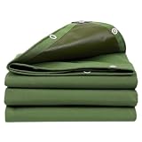 Ffsaacol Telo Impermeabile Esterno, Verde Telone con Occhielli Rinforzati, Telo Protettivo Multiuso Antistrappo, Robusto, Spesso, per Mobili Camion Piscina Green, 3x8ft/0.9x2.4m
