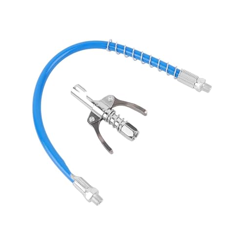 Image of STHIRA Grease Gun Coupler 12000 PSI, Dual Handle, 30cm Hose, 1 /8 NPT