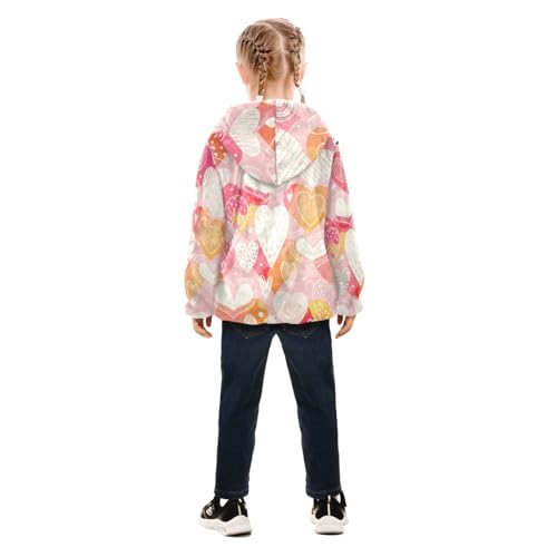 OTVEE Chic Valentine Pink Heart Kids Hoodie Jacket Fall Spring Full Zip Warm Outwear Coat4