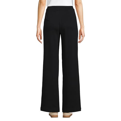 Lands' End Women's Knit High Rise Pleated Wide Leg Pants2