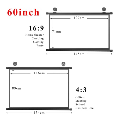 Pantalla de proyección manual de 60 pulgadas 4:3 miniatura 2