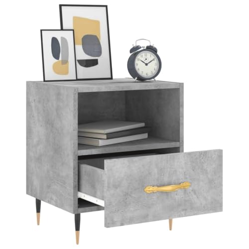 Table de chevet gris béton gain de place pour optimiser le rangement de lit - 5