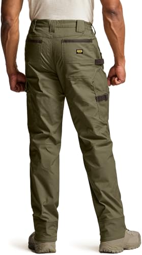 Image of CQR Men's Quick Dry Work Pants, Water Resistant Outdoor Tactical Pants, Lightweight Stretch Cargo Hiking Pants