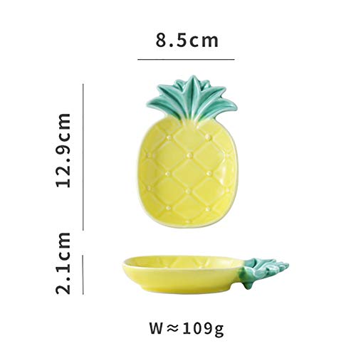 Handfly Novidade Doméstica Forma Abacaxi Prato De Cerâmica Fruta Sobremesa Prato De Pastelaria Conci