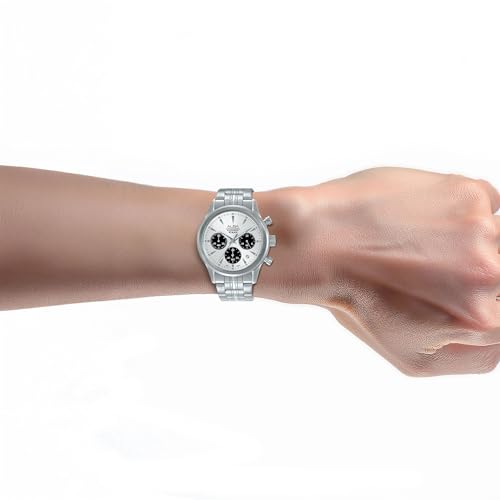 Image of Alba Men's Prestige Quartz Silver White & Black Dial Chronograph Watch - AT3K55X1