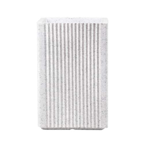 Image of BonKaso 18 Inch Rolex Tower Planter for Indoor & Outdoor Use | Tall Square Heavy Duty Polymer Flower Pot | Weather Resistant Modern Planter for Living Room, Balcony, Terrace & Office Decor﻿ (White)