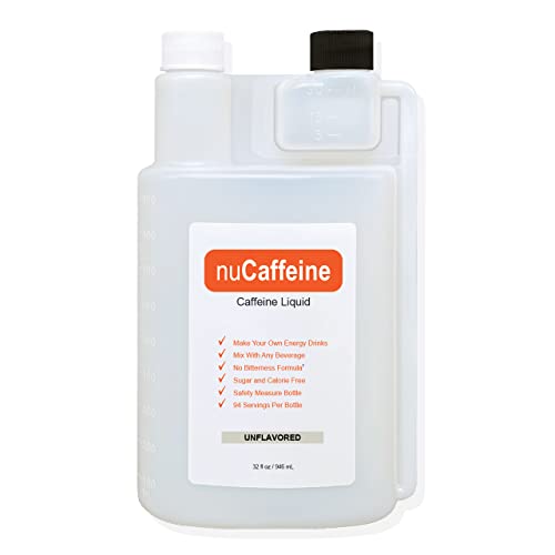 nuCaffeine â€“ Caffeine Liquid 32 oz | Make Your own Energy Drinks | Bitterness Blocker | Zero Sugar | 94 Servings per Bottle | Concentrate - Mix with Other Drinks or Water