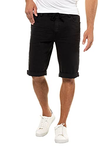 JP 1880 Homme Grandes Tailles Bermuda en Jean, Taille élastiquée, Coton Noir 60 708366 10-60