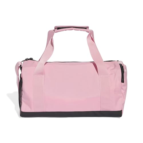 Image of adidas Unisex Essentials Linear Duffel Bag, True Pink /Black /White, XS