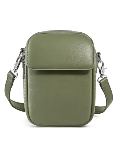 Image of Yarnic Small Crossbody Bag, Vegan Leather Cell Phone Purse for Women, Vintage Wallet Bag with Card Slots