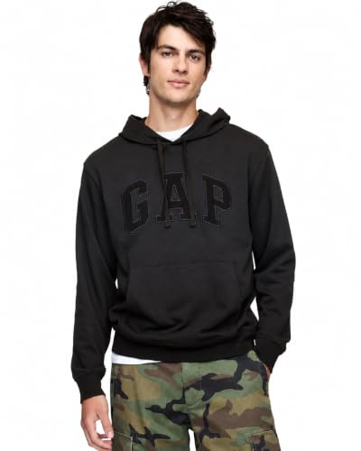Image of Gap Men Embroidered Relaxed Fit Full Sleeve Hoodie