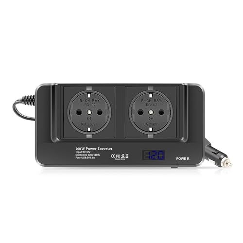 Onduleur de voiture 200W pour charger un ordinateur portable en camping et long voyage