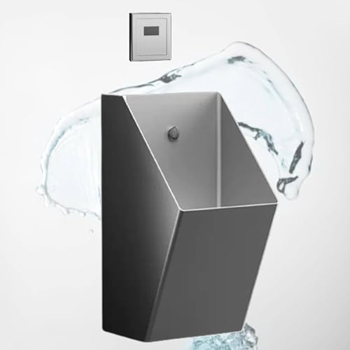 OTQEFTN Bar Urinals,Washout Urinal,Commercial Urinal with Sensor,304 Stainless Steel Men's Urinal,Wall Mounted Sensor Urinal,Vertical Toilet,Bar Urinals