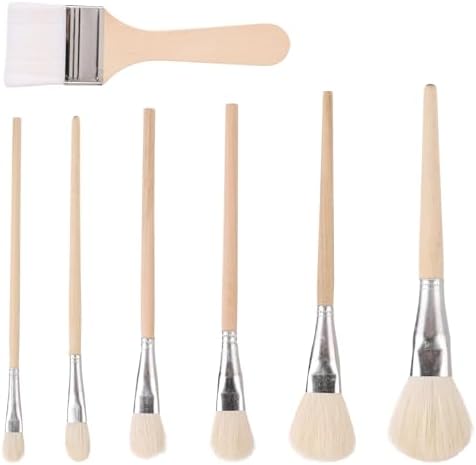 Hpmjz 10 Pcs Pottery Glaze Brushes Glazing Goat Hair Blending - View #10