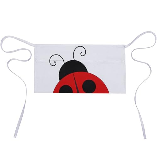 Tablier court imperméable contre les taches de cuisine modèle Ladybug 3 poches