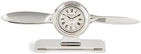 Authentic Models, Propeller Clock, Aviation Design, Silver/Highly Polished