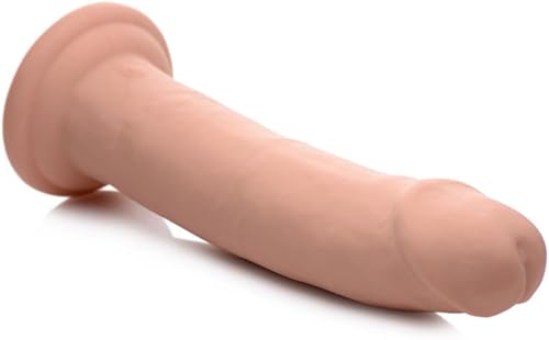 Miniatura 4 de 7X Consolador de silicona inflable y vibrante con control remoto, 8.5 pulgadas, color beige