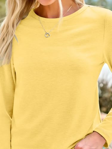 Image of AUTOMET Women's Long Sleeve Crewneck Shirts Casual Basic Tops