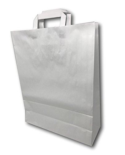 Sac kraft blanc 16L à anse plate (32x40x12 cm) pour commerces et courses au quotidien