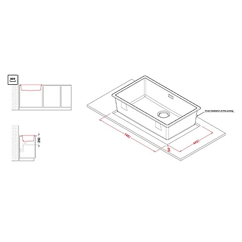 Elleci LKZ13095 Zen 130 Lavello Keratek 1 Vasca 76 cm Champagne - 3