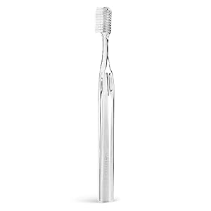 Supersmile Crystal Collection Toothbrush – Whitening Tooth Brush w/Ergonomic Handle – Patented 45° Soft Nylon Bristle Tooth Brushes for Adults & Children, White Coral
