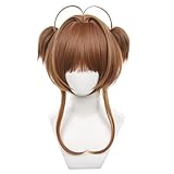 カードキャプターさくら コスプレウィッグ 木之本桜 ウィッグ 耐熱ウィッグ アニメウィッグ 仮装 変装ウィッグ 日常撮影 ハロウィン 文化祭 校园祭 コスプレ用小物 ウィッグネット付き