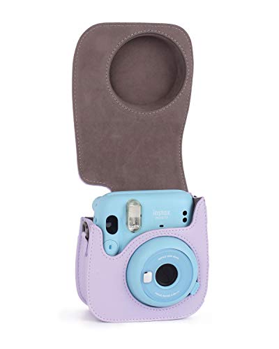 Phetium Instant Camera Case Compatible With Instax Mini 11,Pu Leather Bag With Pocket And Adjustable Shoulder Strap (Lilac Purple) #TOP2