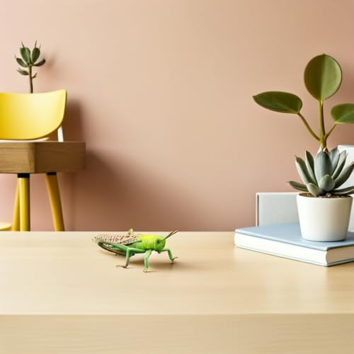 FUNOMOCYA Deko Heuschrecken Modell Aus Plastik Realistische GrüN Heuschrecke Figur FüR Wohnraum Und BüRo 7X2.5X5Cm Insekten Nachbildung FüR Naturdeko