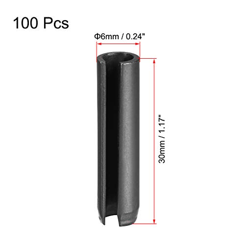Pin de resorte ranurado de 6 mm x 30 mm y pasadores mecánicos de acero 65 Mn en kit de 100 piezas 2
