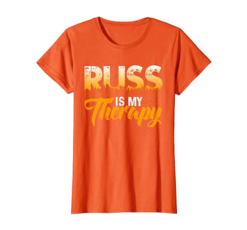 Russ is My Therapy T-Shirt Name Russ' T-Shirt, Women, Orange, XX-Large