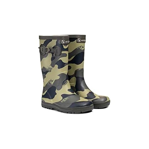Aigle Kid's Woody-Pop Rain Boots, Camou Khaki Cover