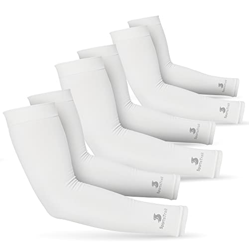 SportsTrail Cooling Arm Sleeves for Men & Women – Breathable, Moisture-Wicking, Sun Protection for Sports, Basketball, Football, Running, Golf, Cycling, Volleyball Arm Sleeves for Women, Men & Youth