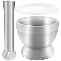 Xpieoyrm Mörser mit Stößel Set, Lebensmittelecht Pestle and Mortar 304 Stainless Steel Mit Kunststoffabdeckung, Klein Gewürzmühle Brecher, Kräutermühle für Gewürze, Pestos oder Pasten