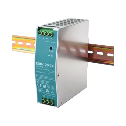 EDR-120-24 5A 120W DIN Rail Power Supply - High Efficiency, Reliable for Industrial Applications