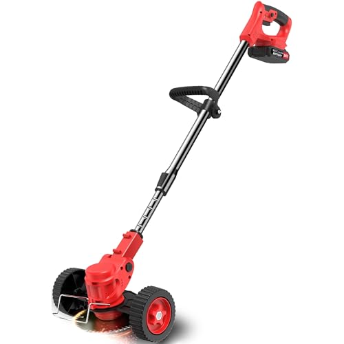 Image of Qlect Electric Wireless Rechargeable Edge Cutter 24V - 25cm Cutting Width | 2-in-1 Mower & Trimmer | Adjustable Height | 3 Blade Types | Lightweight & Portable | Lawns & Gardens