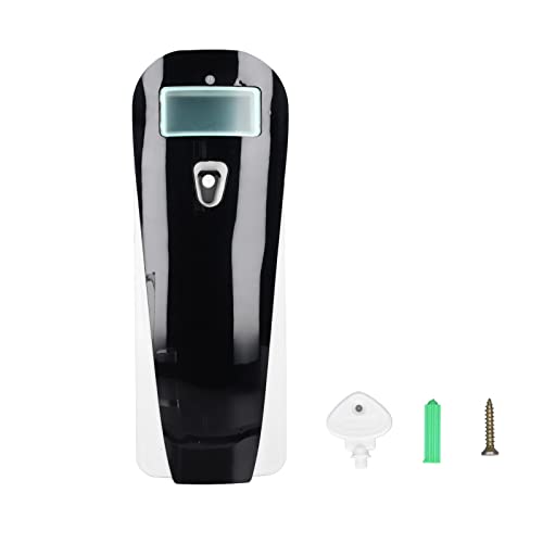 Dispensador automático de aromas, máquina ambientadora programable montada en la pared con pantalla LCD, temporizador ajustable para el hogar, oficina, restaurante, baño, negro