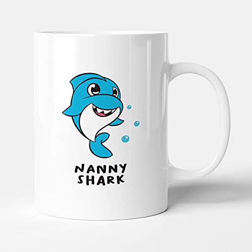 Victorian Printing Co - Nanny Shark - Funny Nanny Birthday Gift Mug, Ceramic, 11fl.oz.