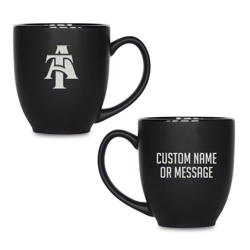 Image of Rico Industries NCAA Primary 15-Oz Personalized Matte Black Bistro Mug - for Hot or Cold Drinks