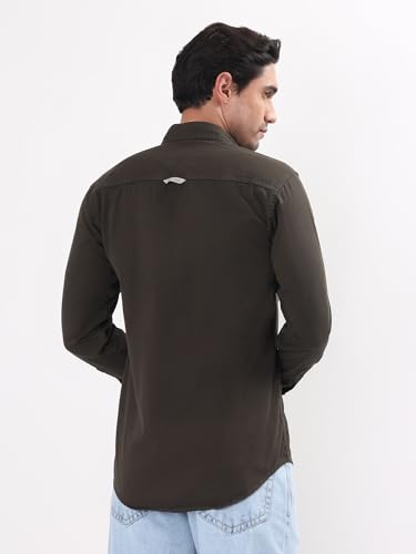 Image of Premium Men Plain Shirt Full Sleeve | Button Down Collar RFD Lightweight Fabric | Regular Fit Casual Wear Shirt with Double Pocket Design