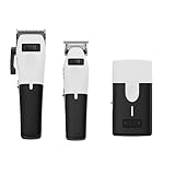 TPOB Play Barber Hair Clippers for Men 7500 RPM with Rubber Grips (White 3 Set)