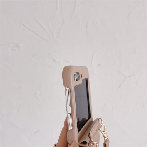 Étui portefeuille en cuir pour Samsung Galaxy Z Flip 3 avec porte-cartes et lanière d'épaule - 4