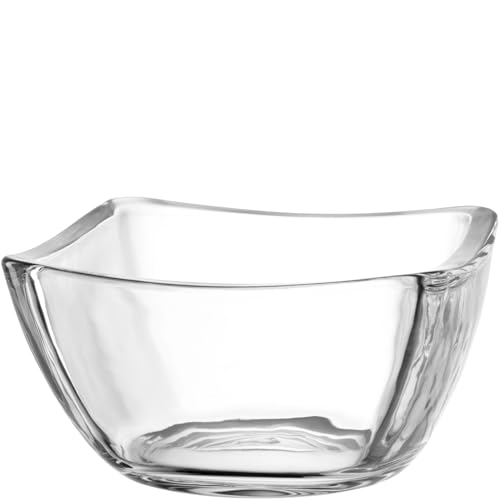 LEONARDO HOME Piazza 024407 Coupelle de service en verre de qualité supérieure, passe au lave-vaisselle, saladier moderne, hauteur 6,5 cm, transparent