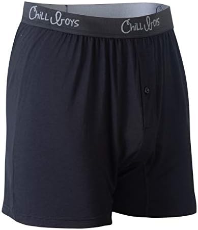 Chill Boys Bamboo Boxers - Soft, Cool, Comfortable Bamboo Underwear, Men's Boxer Shorts (XXL, Black)