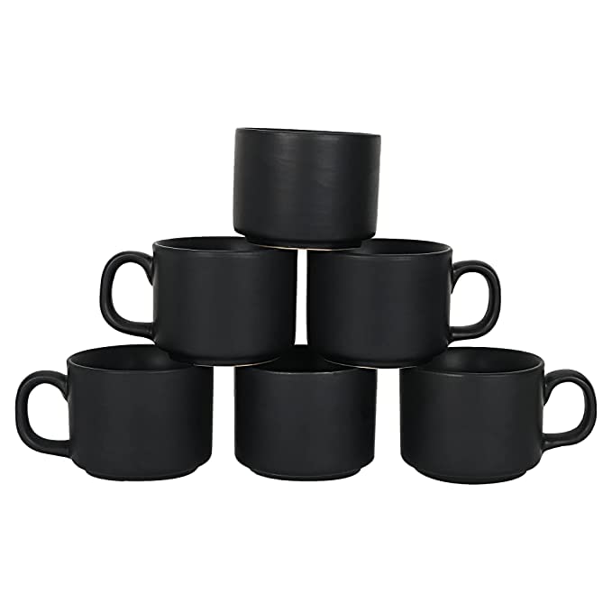 Buy Ceramic Tea Cups Sets of 6PCSBlack Colour Cups125Ml Online at Low