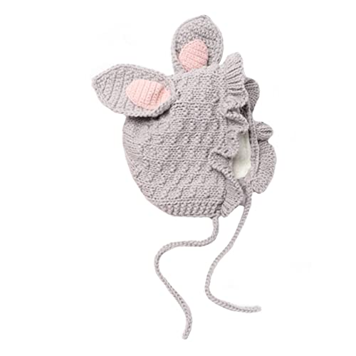 Warm Knitted Baby Hat Rabbit Ears Soft Yarn Winter Cap for Newborns to Toddlers (6 Months to 3 Years) Cozy Ear Protection Stylish Design for Cold Weather Grey