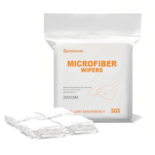 Synvicovan Microfiber Cloths 4"x4"(400 Pcs,200GSM)