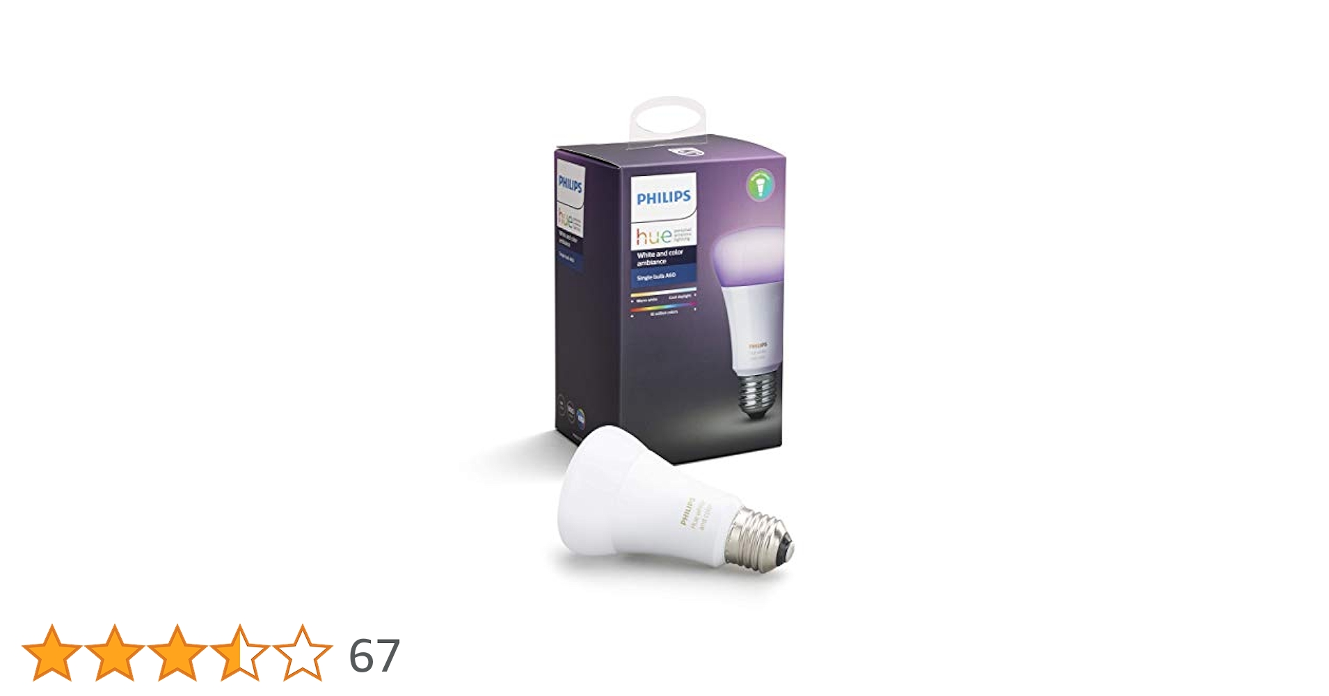 【未使用】Philips Hue フルカラー シングルランプ A60 E26 1 Amazon | Philips Hue フルカラー シングルランプ A60 E26 1