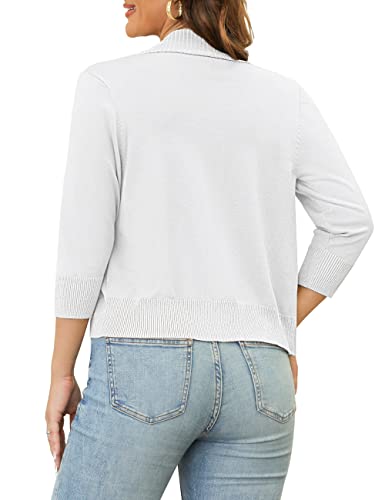 Gomamee Women'S Classic 3/4 Sleeve Open Front Kint Cropped Cardigans Bolero Shrug For Dresses thumb #5