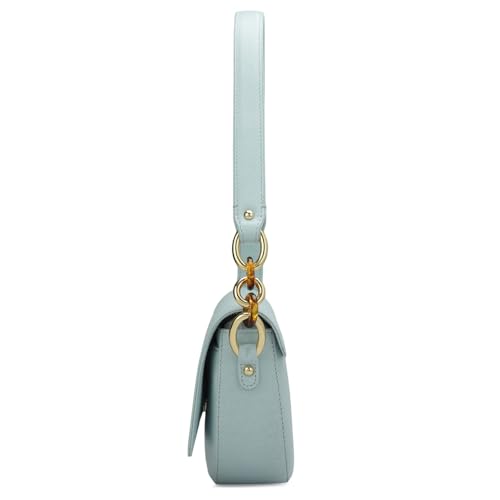 Image of Da Milano Women's Leather Shoulder Bag - Blue