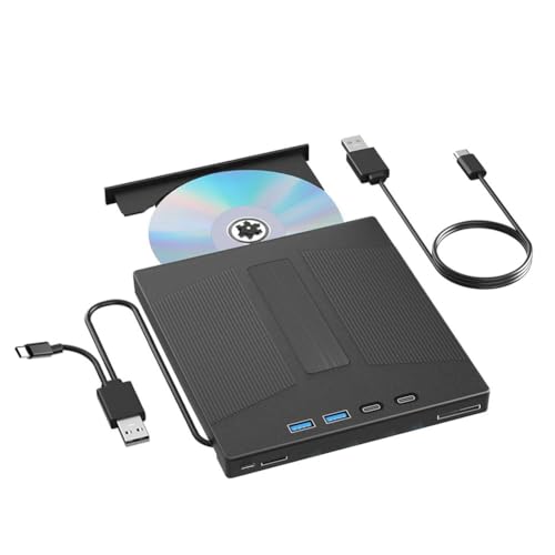 Yarryuter Unidad de BLU-Ray Externa 7 en 1, Compatible con Lectura y Escritura de Discos de 100 GB, Grabadora de BD/CD/DVD para PC, Portátil y de Escritorio.